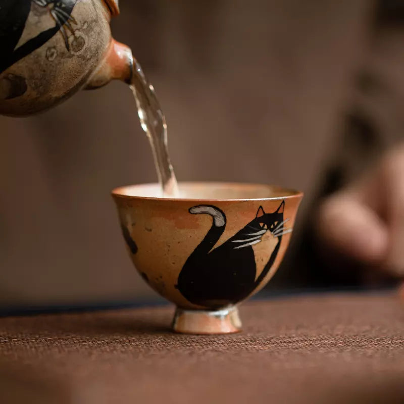 Vintage Cat Teacup 60ML-Flowing Water Cat
