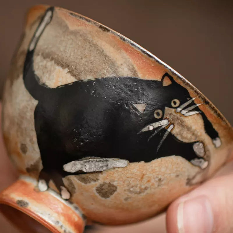 Vintage Cat Teacup 60ML-Flowing Water Cat