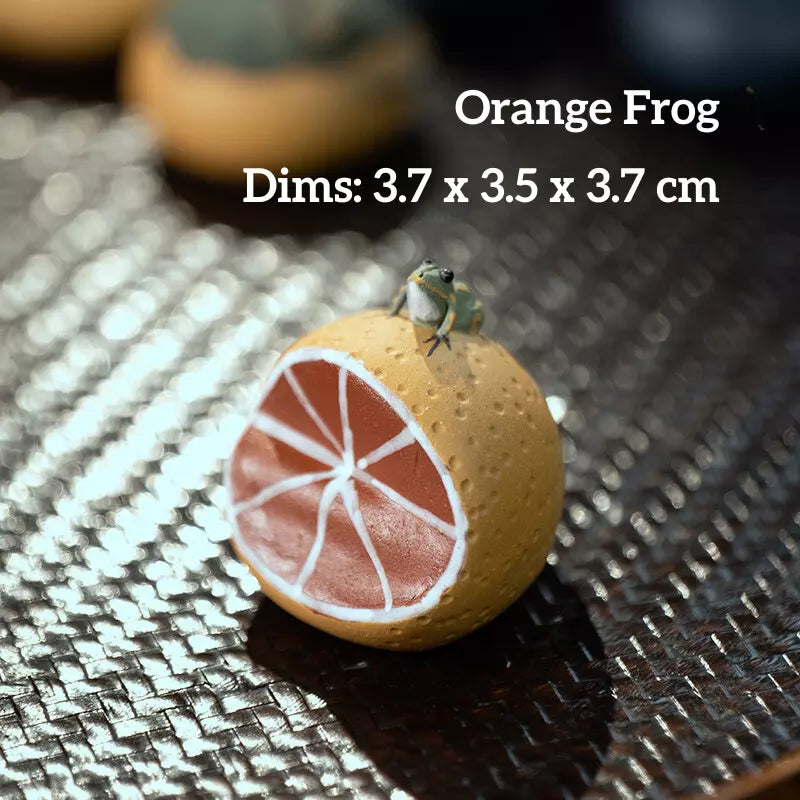 Zisha Water-Spraying Tea Pet-Orange Frog